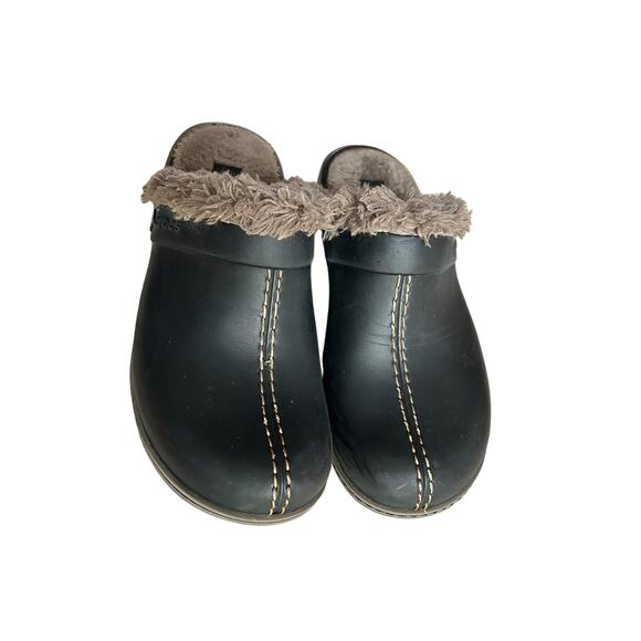 Crocs Women's Size 7 Brown Cobbler Eva Faux Fur Lined Clogs Mules Shoes EUC - Picture 3 of 13